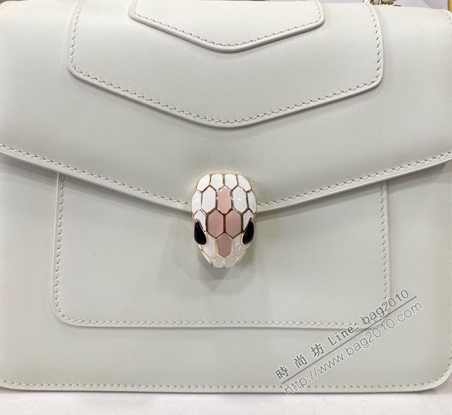 Bvlgari女包 寶格麗三層新品白色肩背包 經典蛇首搭扣 Serpenti Forever手提包 B289835  fyd1555